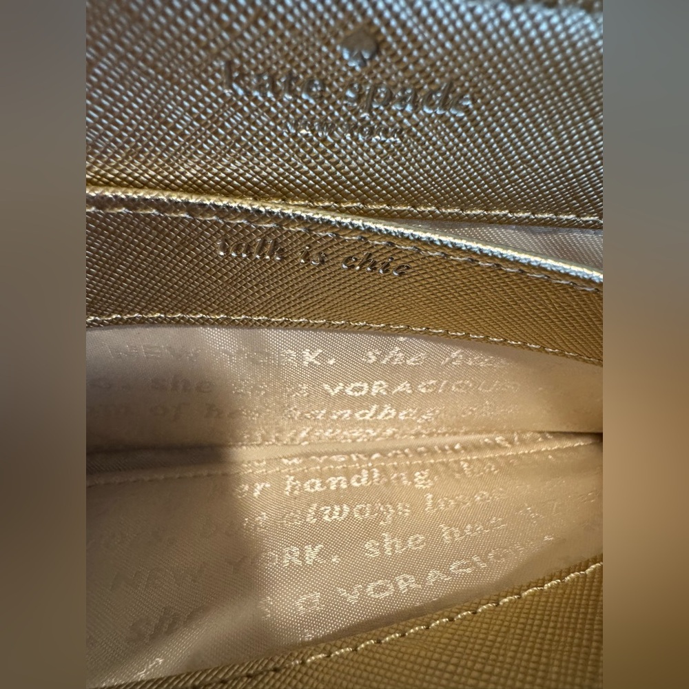 Kate Spade STORYBOOK Gold Leather Wallet/ Wristlet NWOT - Picture 9 of 11
